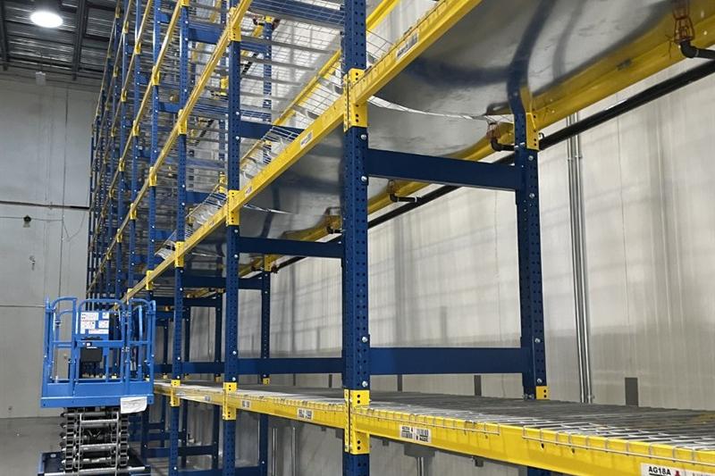 Warehouse racking and in-rack sprinkler system for the a new distribution warehouse